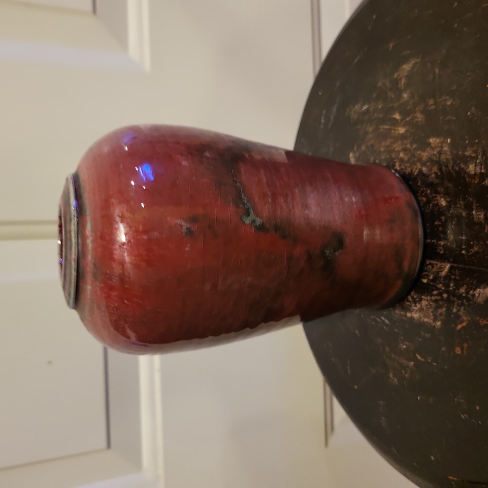 Hand Thrown Drunken Plumb Porcelain Vase 7"×4 1/2"